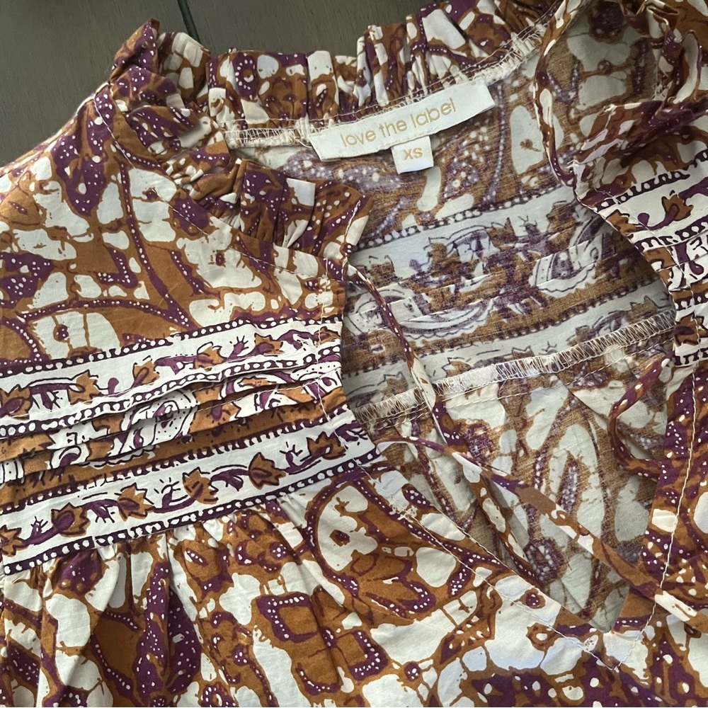 Love the Label Blouse Ruffled 100% Cotton XS